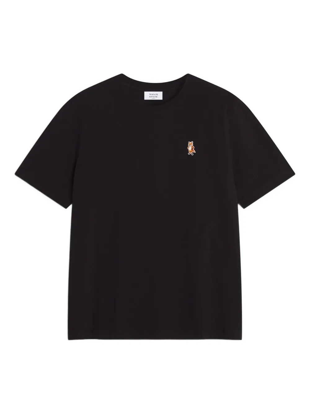 Maison Kitsuné fox-embroidered T-shirt Zwart