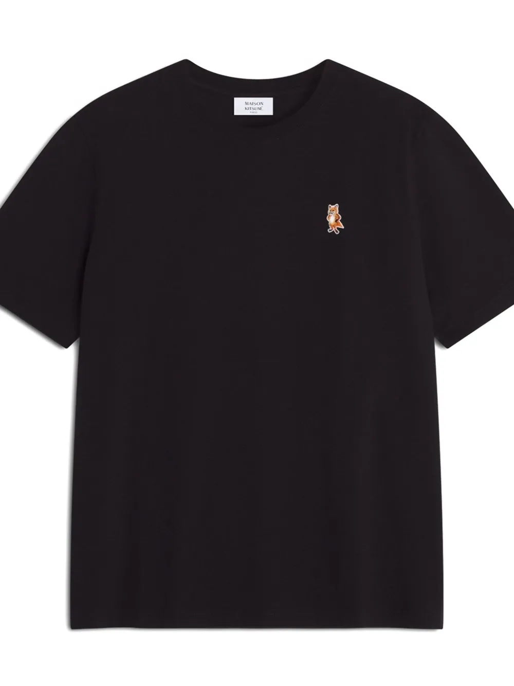 Maison Kitsuné fox-embroidered T-shirt - Zwart