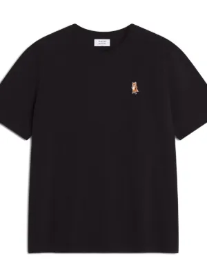 【送料&関税込】Maison KitsunAC Black T-shirt With Logo Lett Maison Kitsuné Crewneck T-shirt with logo | IM00130KJ0035P199