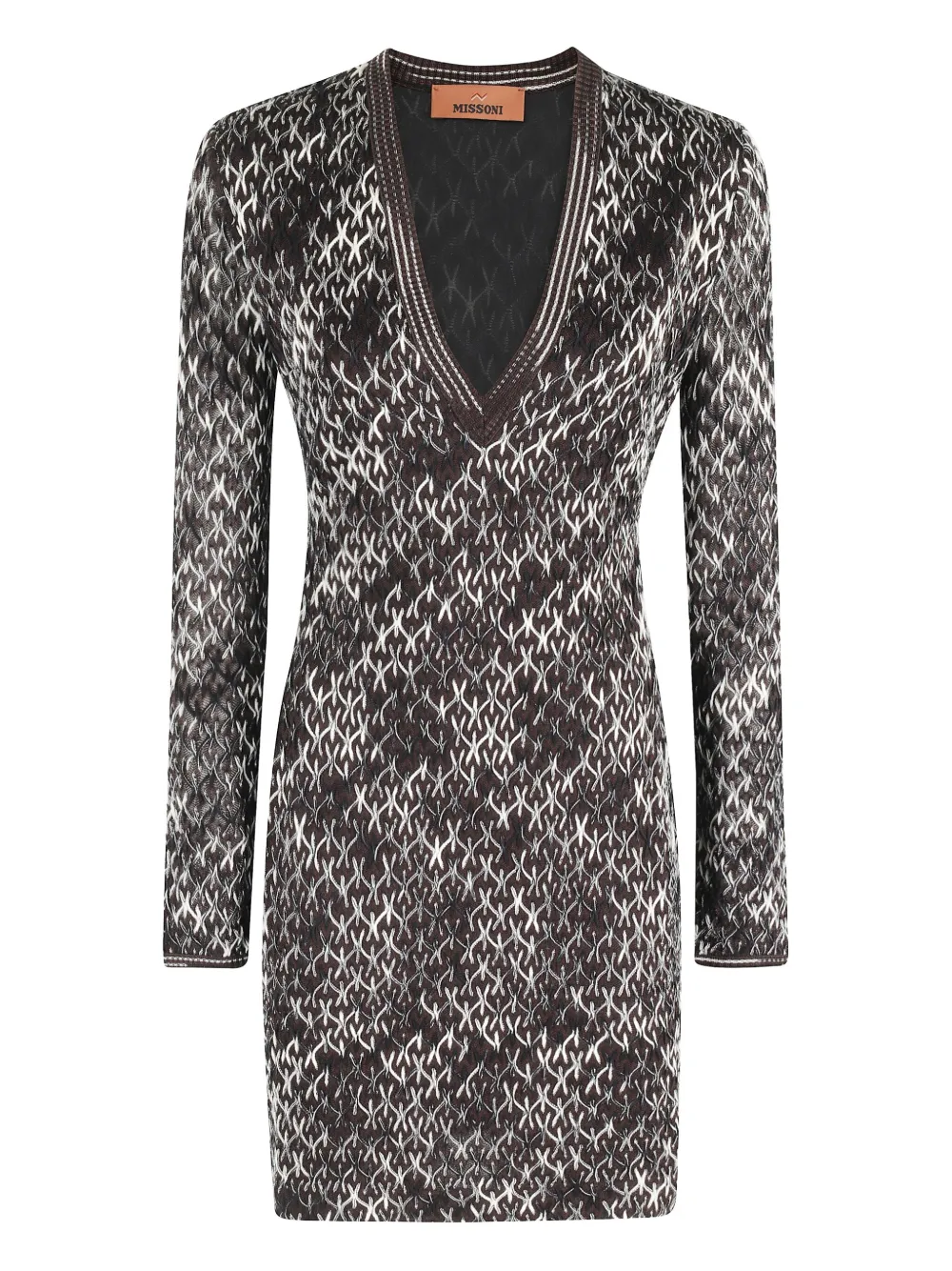 Missoni V-neck patterned midi dress | Brown | Image 1