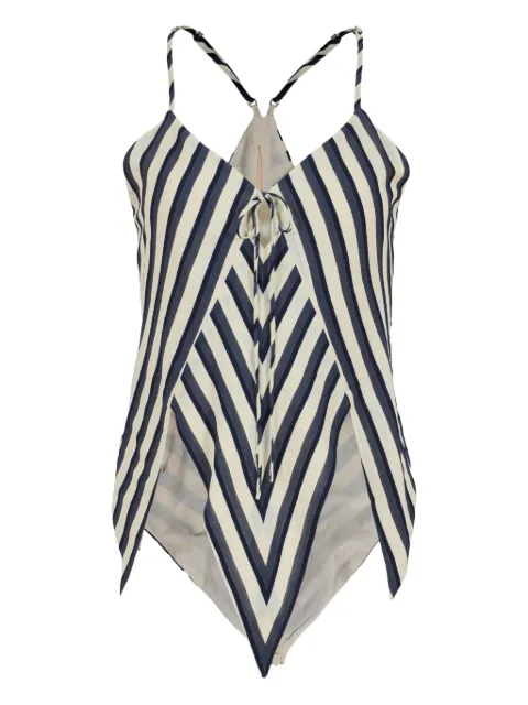 Rosie Assoulin V-neck chevron-striped top