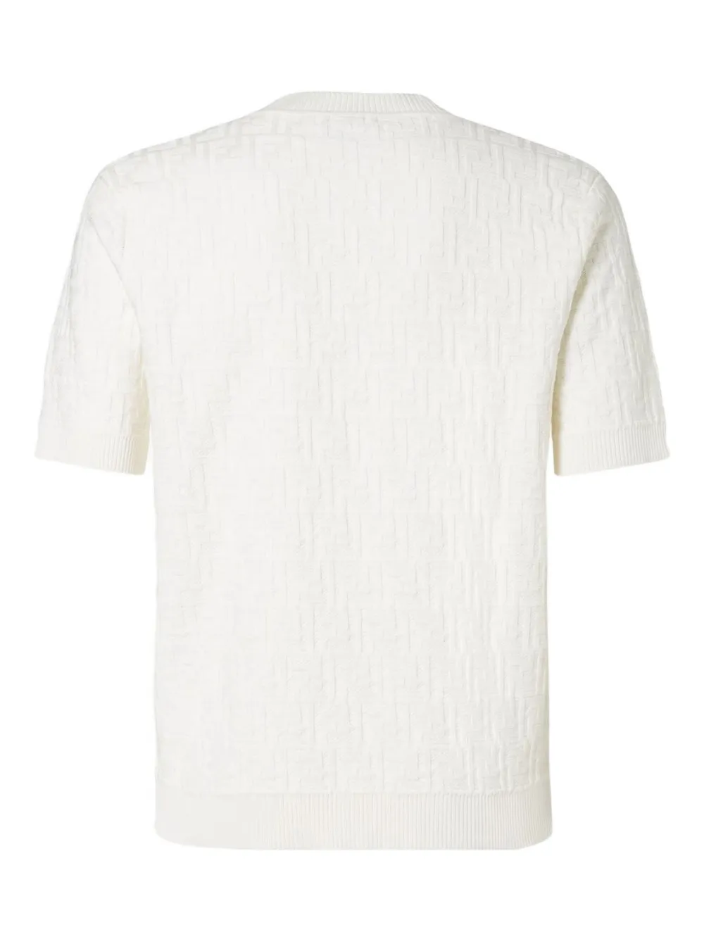 FENDI Pullover met korte mouwen en FF-patroon - Wit