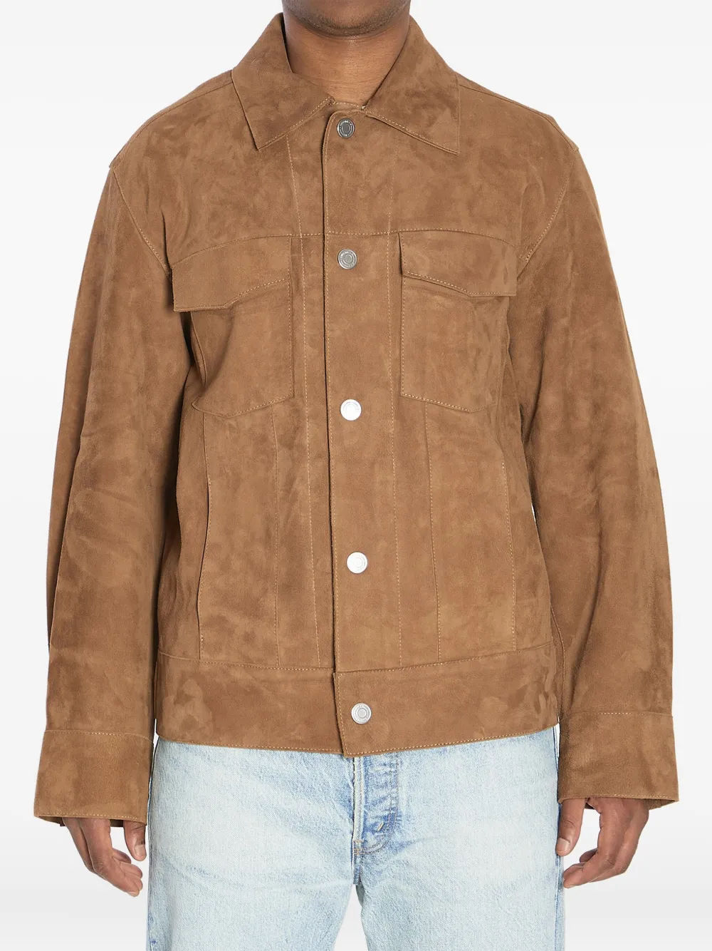 AMI Paris snap-button flap-pocket jacket 216|BROWN