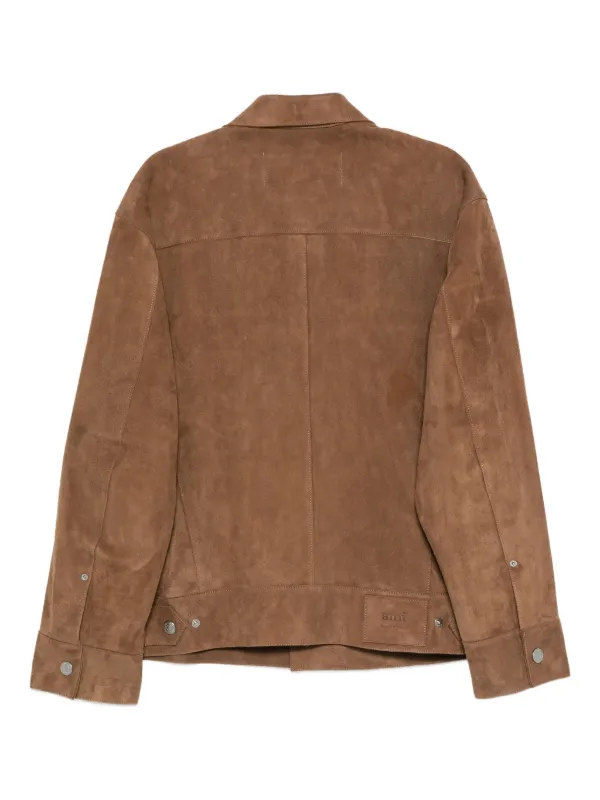 ami ベージュ スエードジャケット AMI Paris snap-button flap-pocket Jacket | FARFETCH