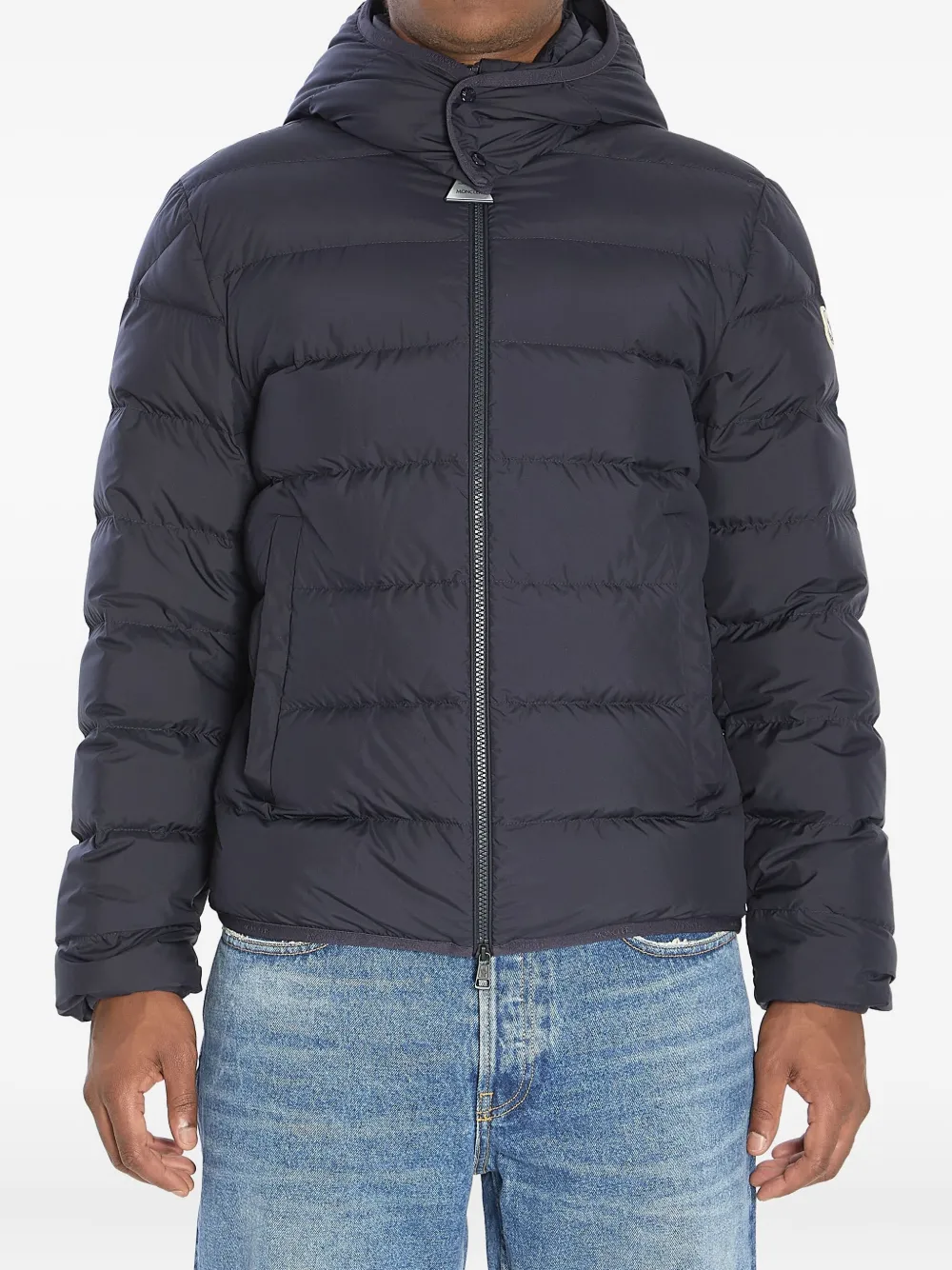 Moncler removable-hood puffer jacket 778 BLUE