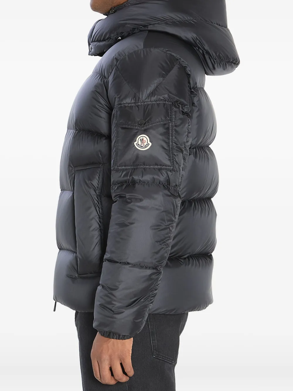 Moncler removable-hood puffer jacket Zwart