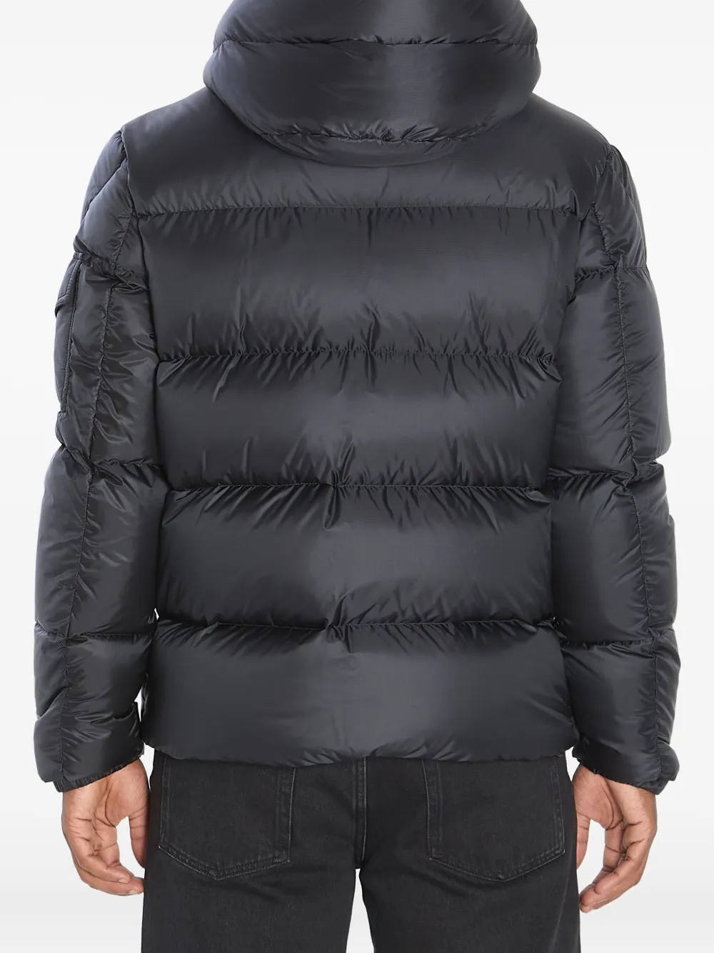Moncler removable-hood puffer jacket Zwart