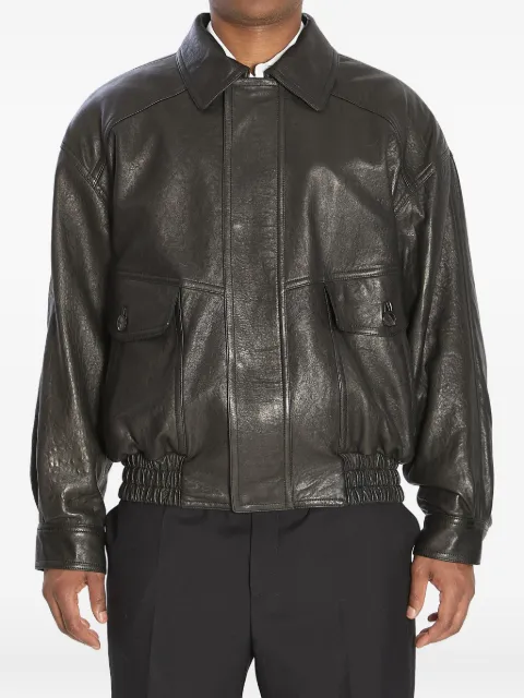 Saint Laurent leather flap-pocket jacket