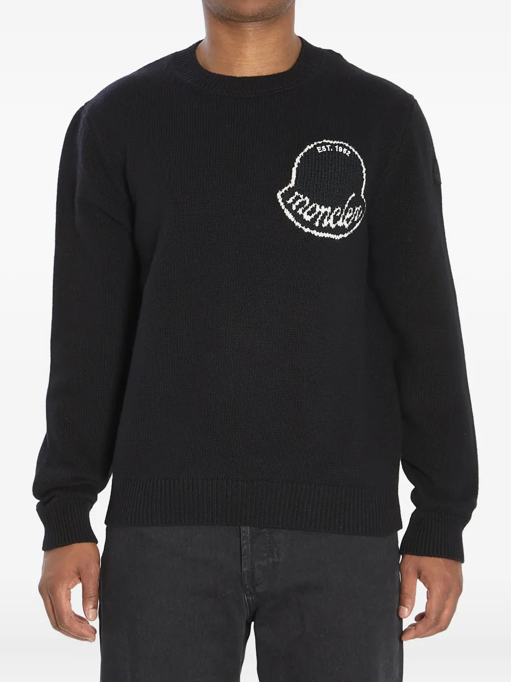 Moncler Trui met logo-intarsia Zwart