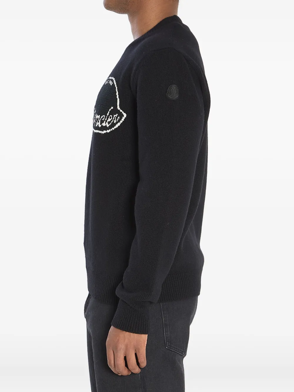 Moncler Trui met logo-intarsia Zwart