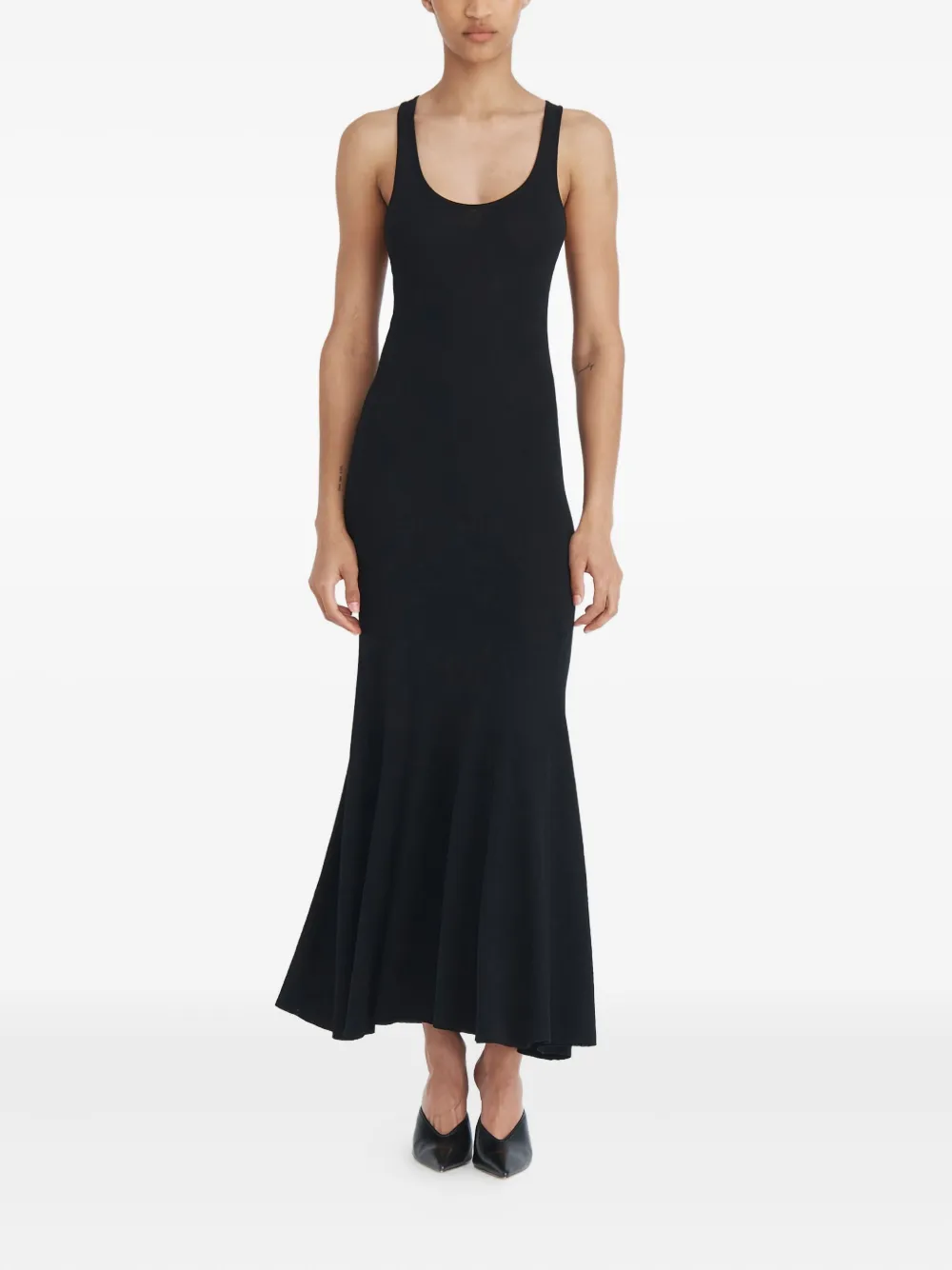 Monse Midi-jurk met gekruiste rug Zwart