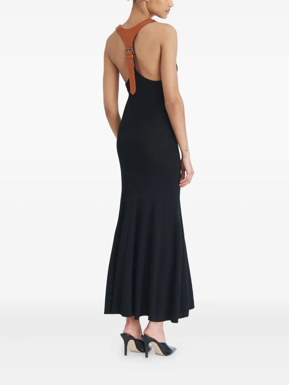 Monse Midi-jurk met gekruiste rug Zwart