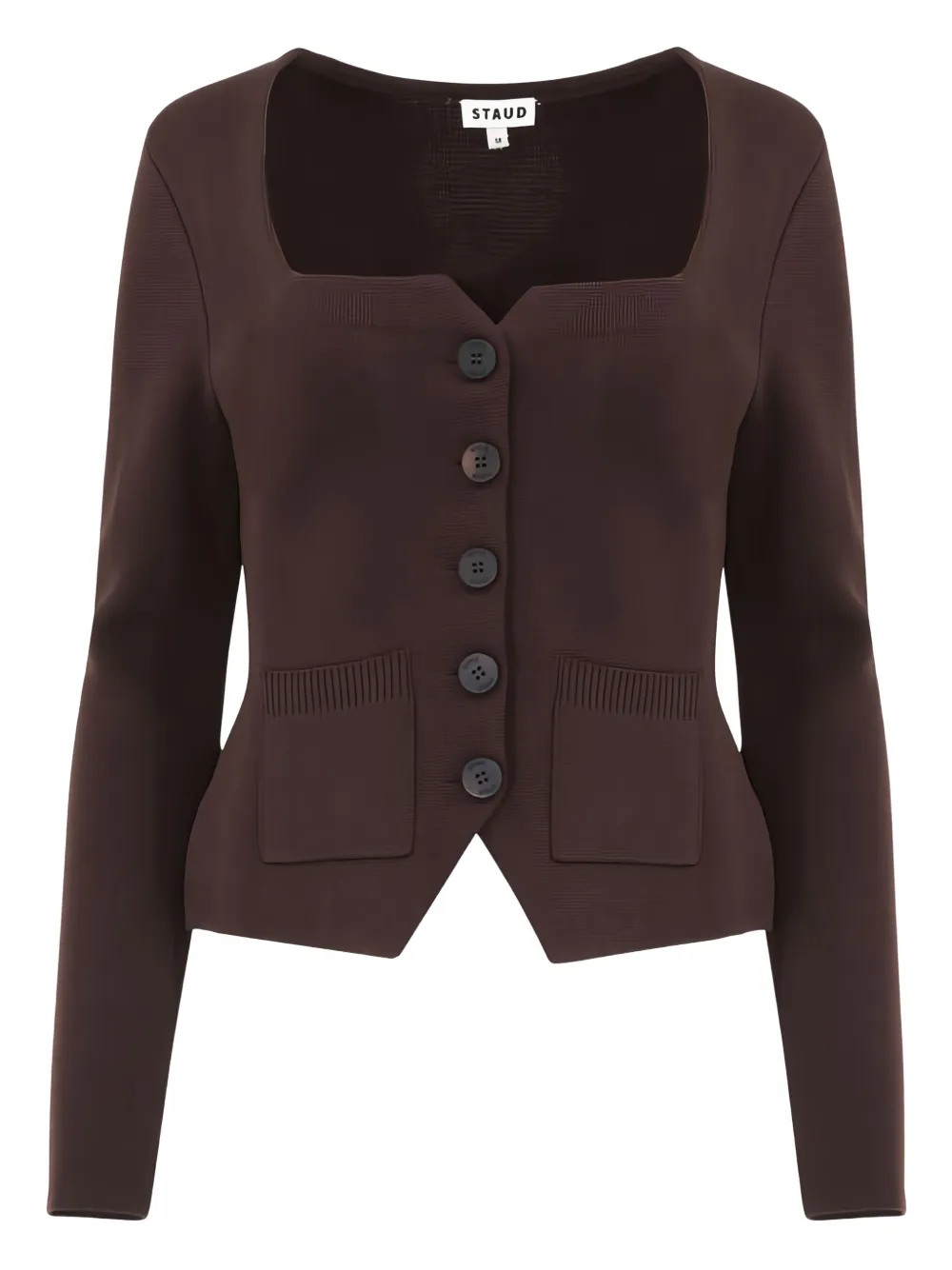 Staud Rachela Long-sleeve Cardigan In Brown