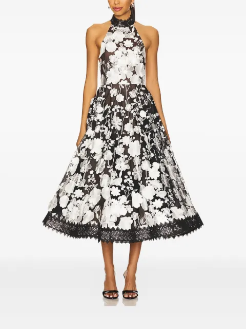 Bronx and Banco Greta bouquet lace midi dress