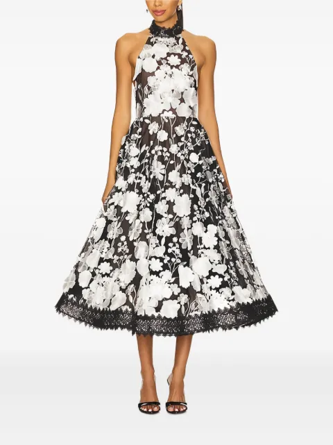 Bronx and Banco Greta bouquet lace midi dress