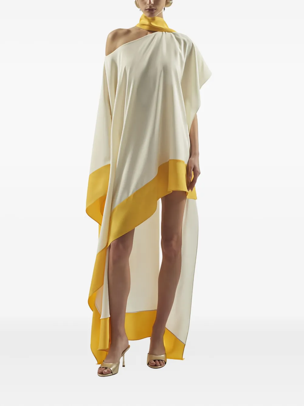 Taller Marmo Trebbia Corniche asymmetrical dress - Beige