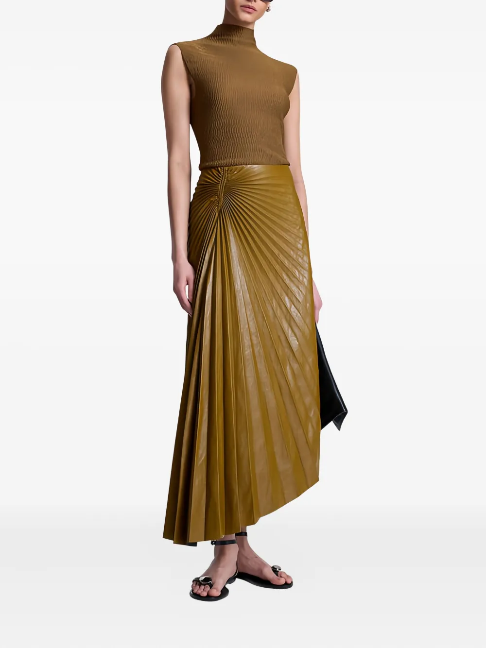 A.L.C. Tracy pleated midi skirt - Bruin
