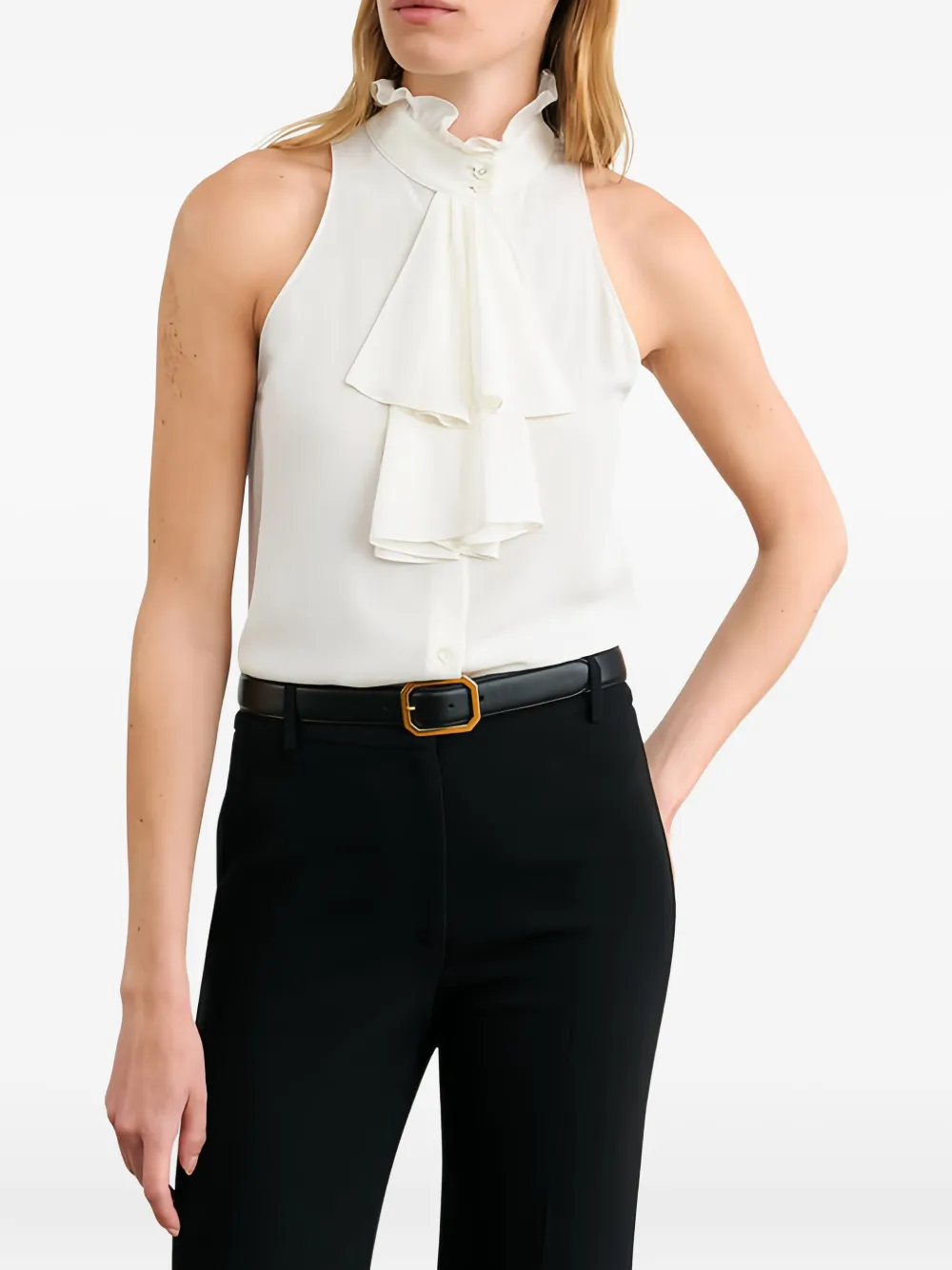 Nili Lotan Felton blouse met ruches Wit