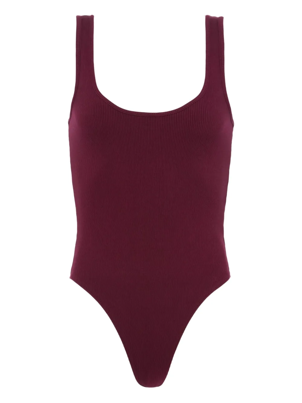L'agence Nica Scoop-neck Ribbed Bodysuit In Red