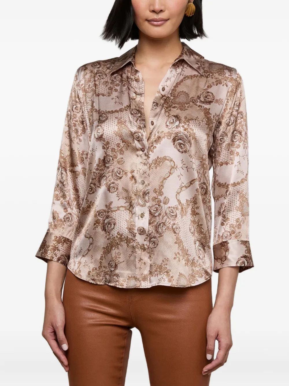 L'agence Dani Floral Shirt In Multi