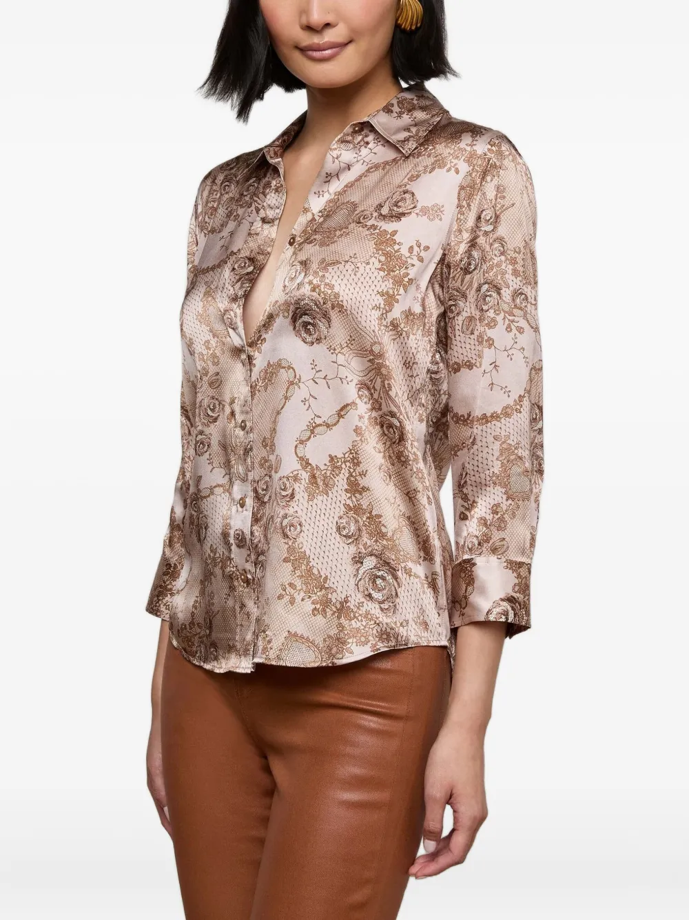 L'agence Dani Floral Shirt In Multi