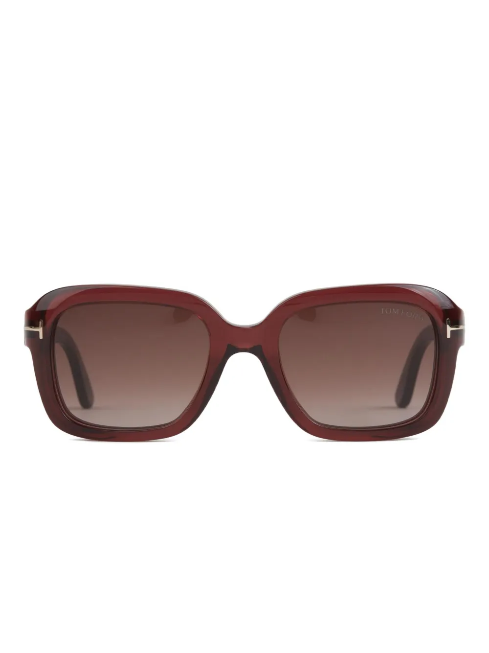 TOM FORD Zonnebril met rechthoekig montuur Rood