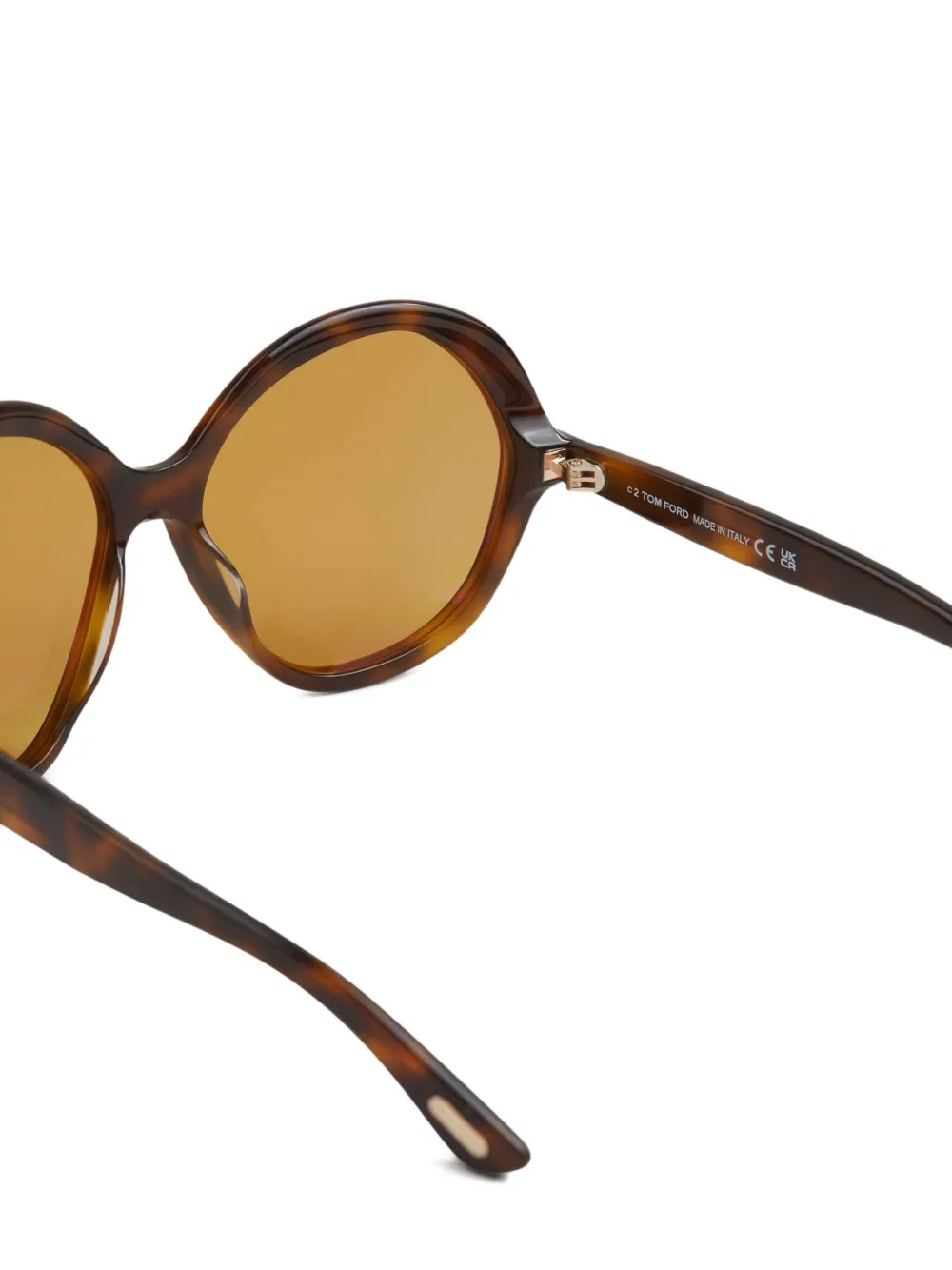 TOM FORD Zonnebril met rond montuur Bruin