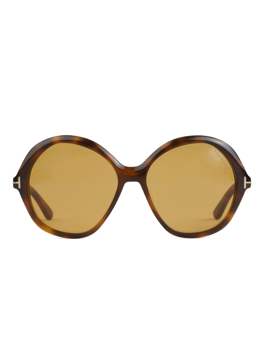 TOM FORD Zonnebril met rond montuur Bruin