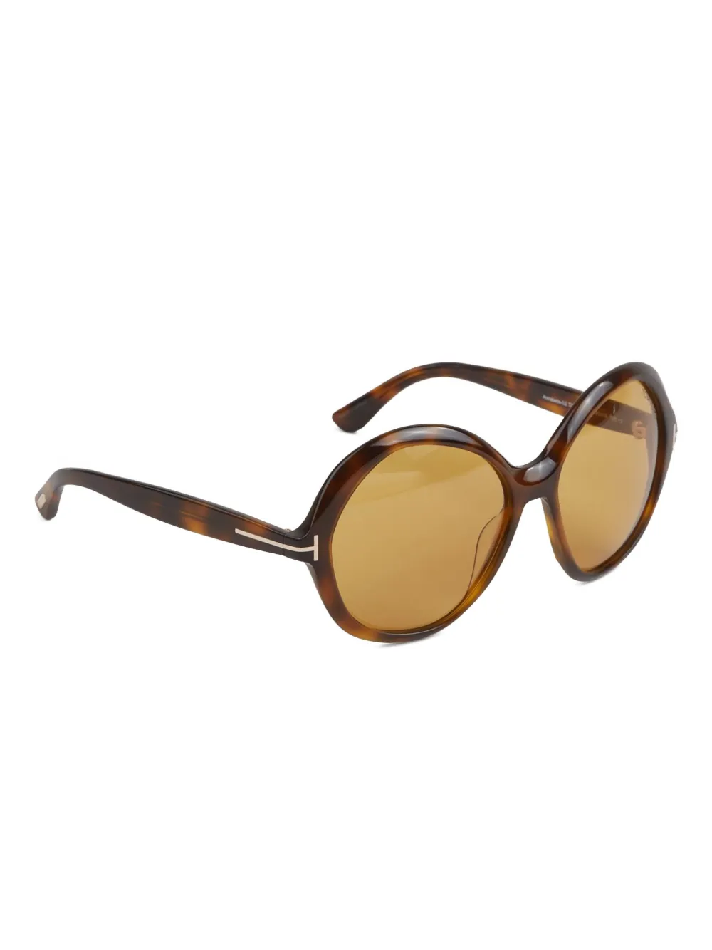 TOM FORD Zonnebril met rond montuur - Bruin
