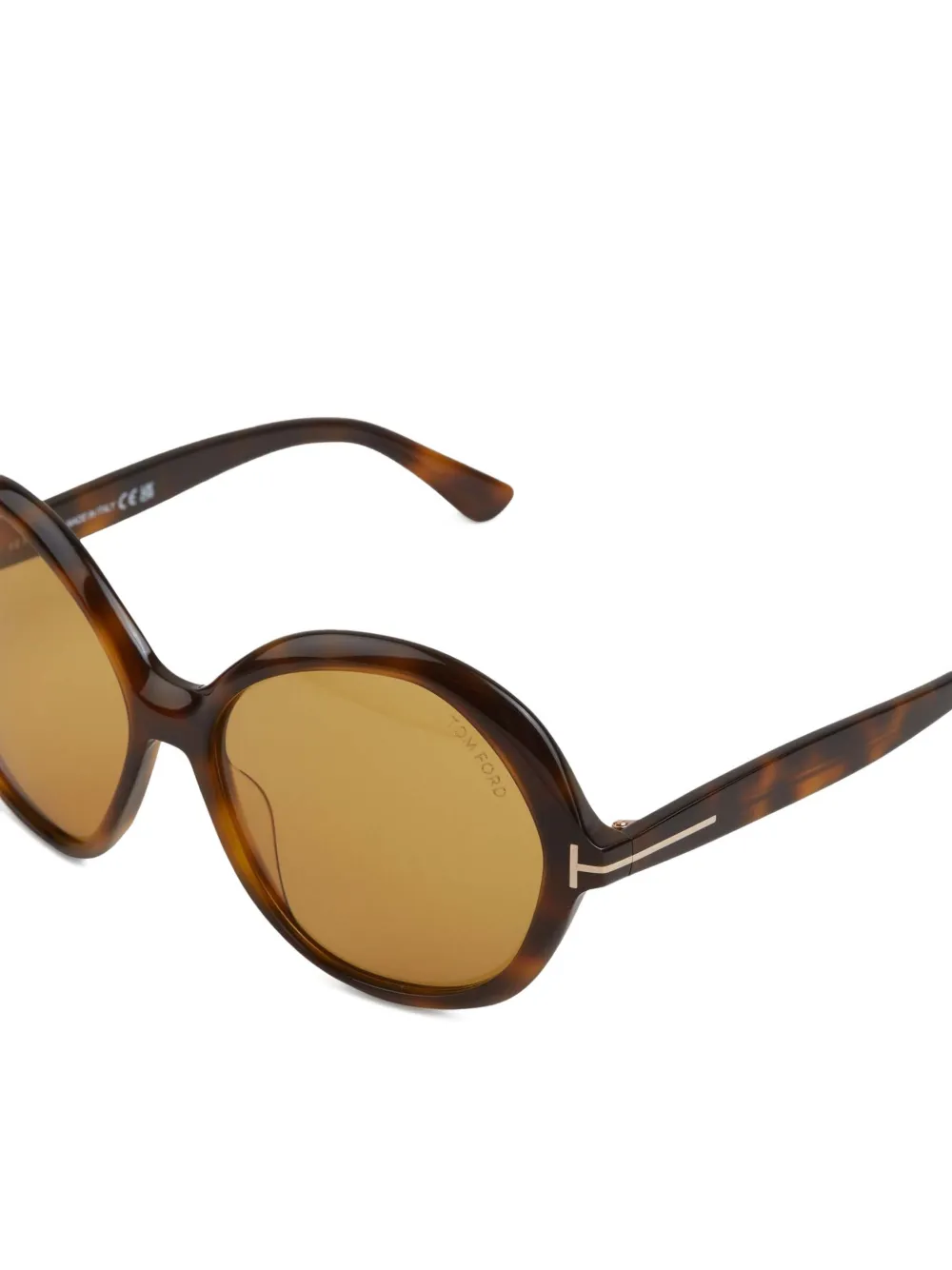 TOM FORD Zonnebril met rond montuur Bruin