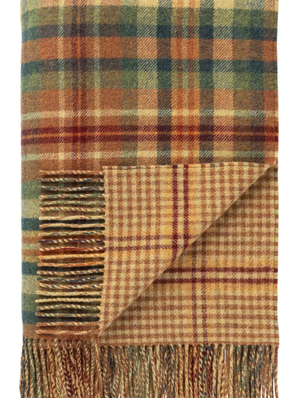 Johnstons of Elgin reversible checked throw - Beige