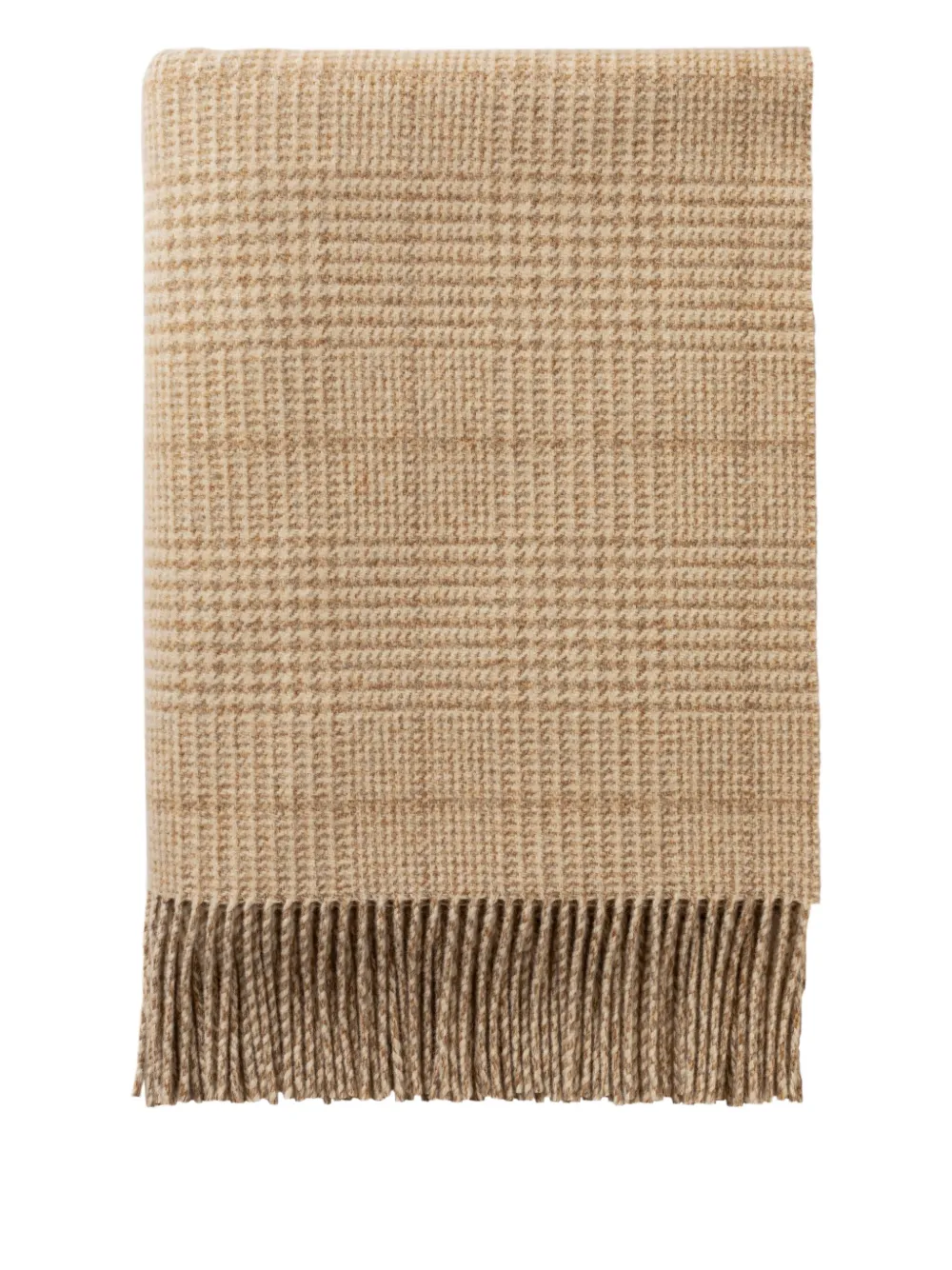 Johnstons of Elgin checked tweed throw | Neutrals | Image 1