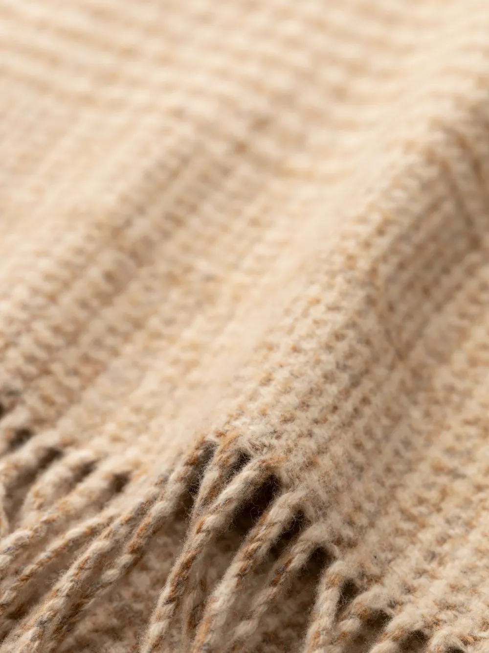 Johnstons of Elgin checked tweed throw - Beige
