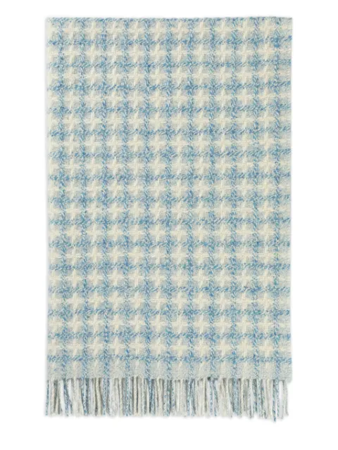 Johnstons of Elgin checked fringed blanket