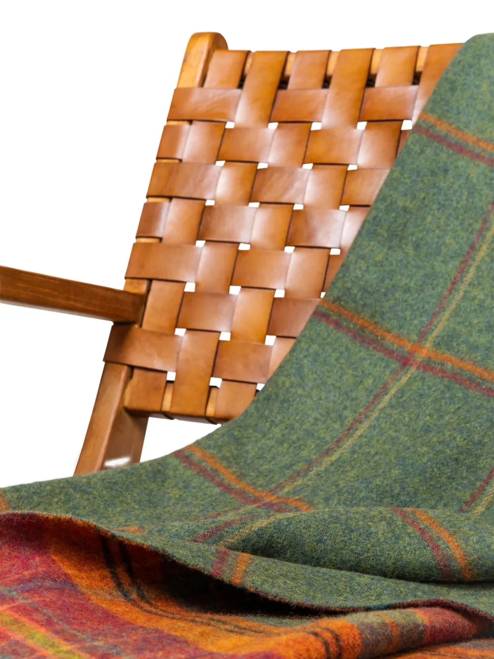 Johnstons of Elgin reversible checked throw - Groen