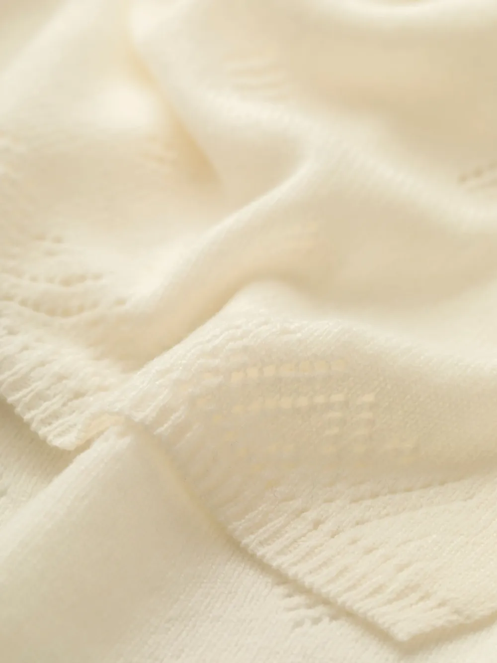Johnstons of Elgin pointelle-knit blanket - Beige