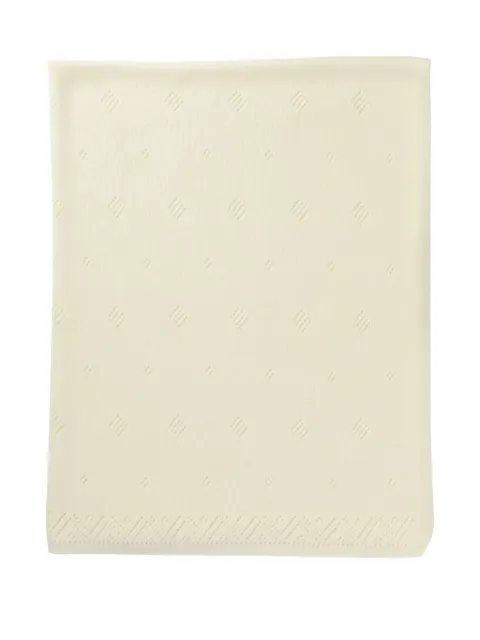 Johnstons of Elgin pointelle-knit blanket