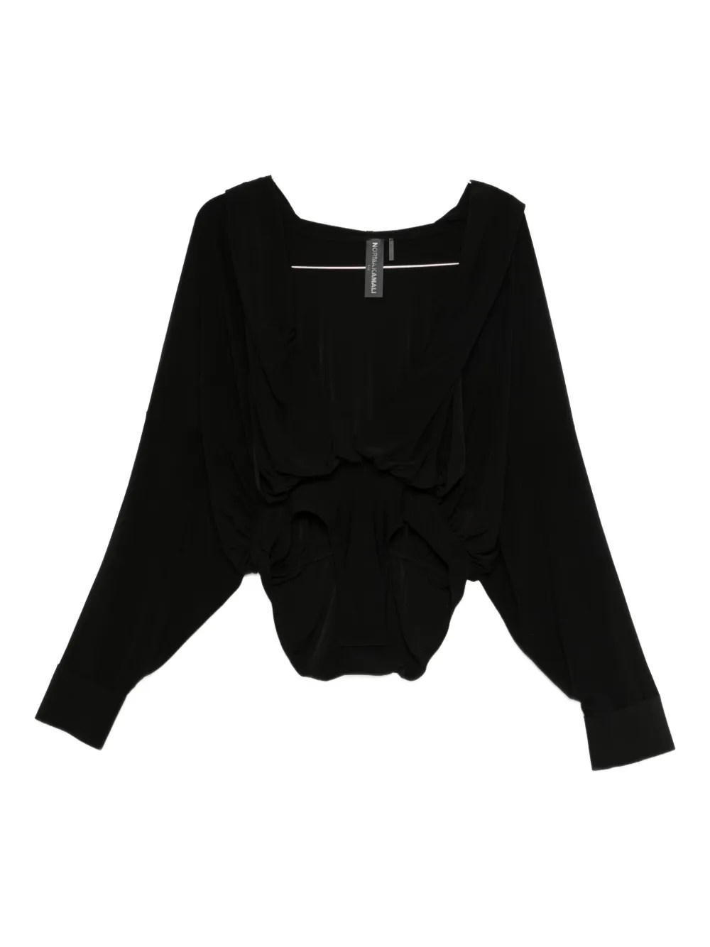 Norma Kamali Ruched Bodysuit In Black