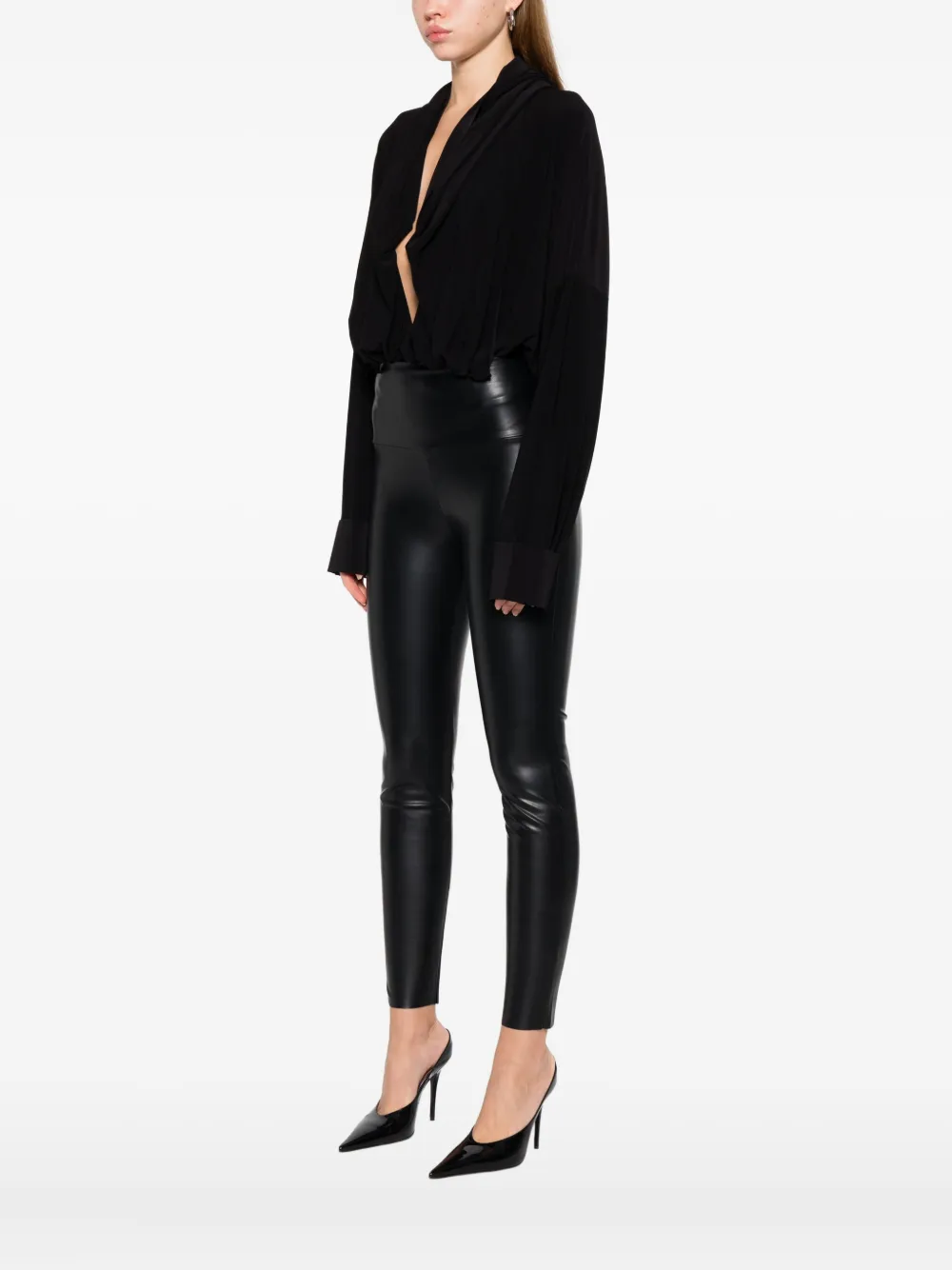 Norma Kamali Ruched Bodysuit In Black