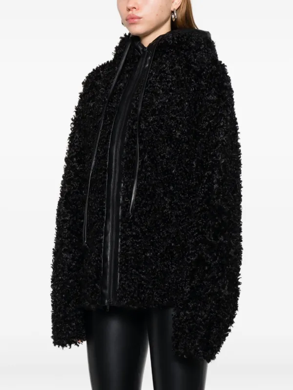 Norma Kamali Faux Fur Coat | Black | FARFETCH CA