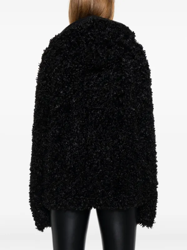 Norma Kamali Faux Fur Coat | Black | FARFETCH CA