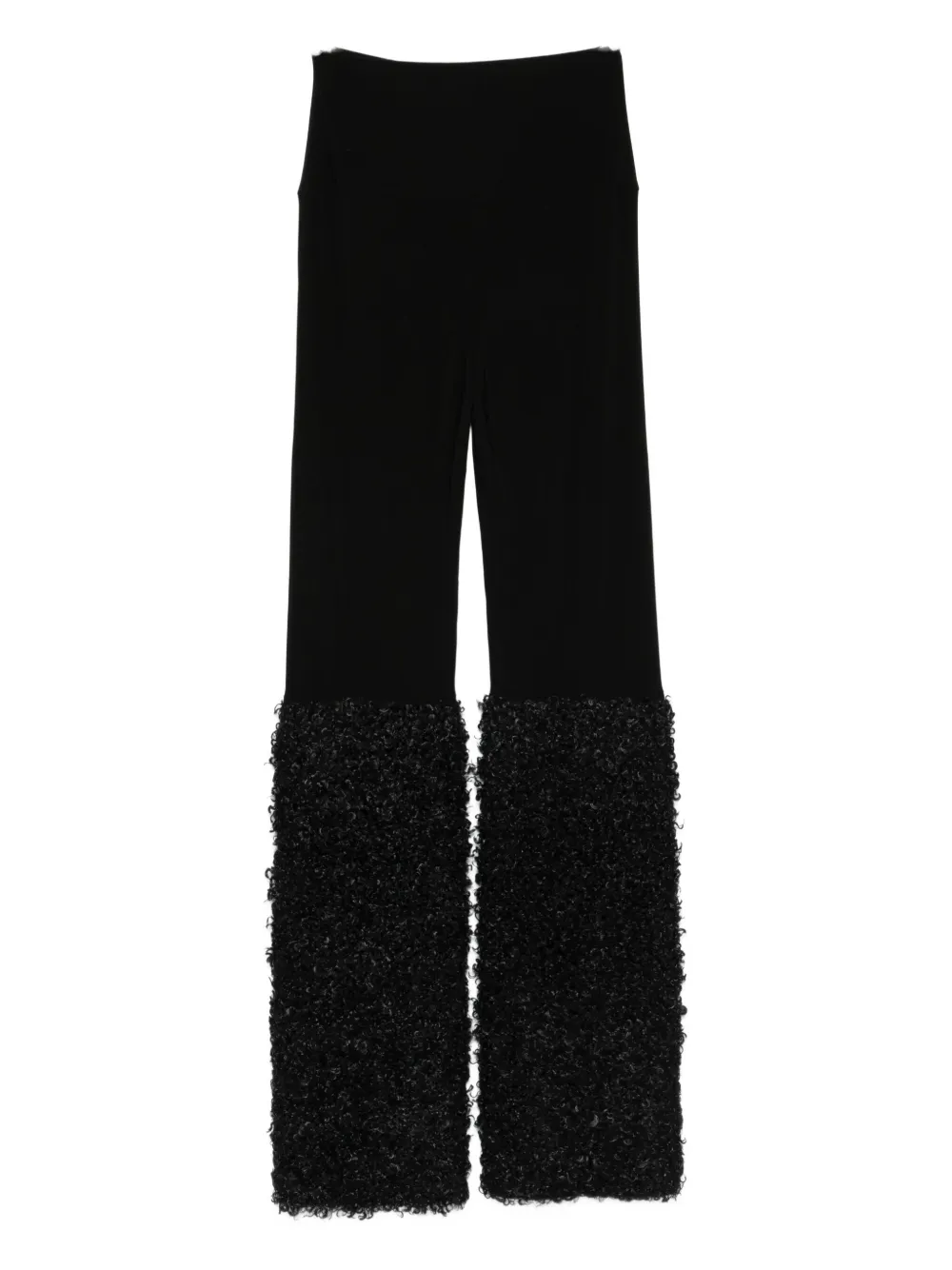 Norma Kamali faux-fur panelled leggings - Zwart