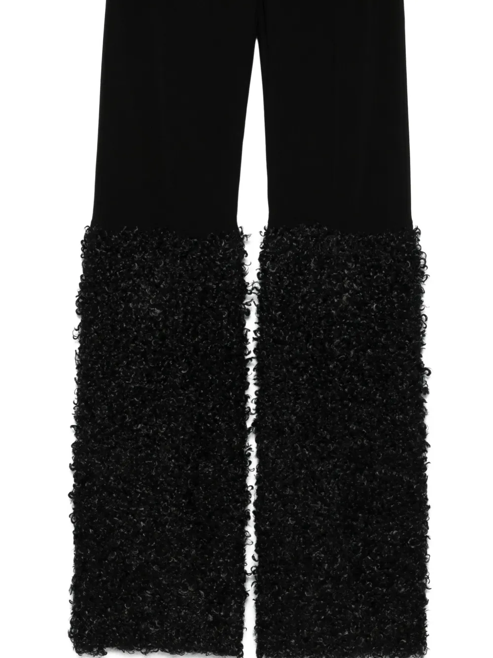 Norma Kamali Stretch-jersey And Chenille Flared Leggings In Black