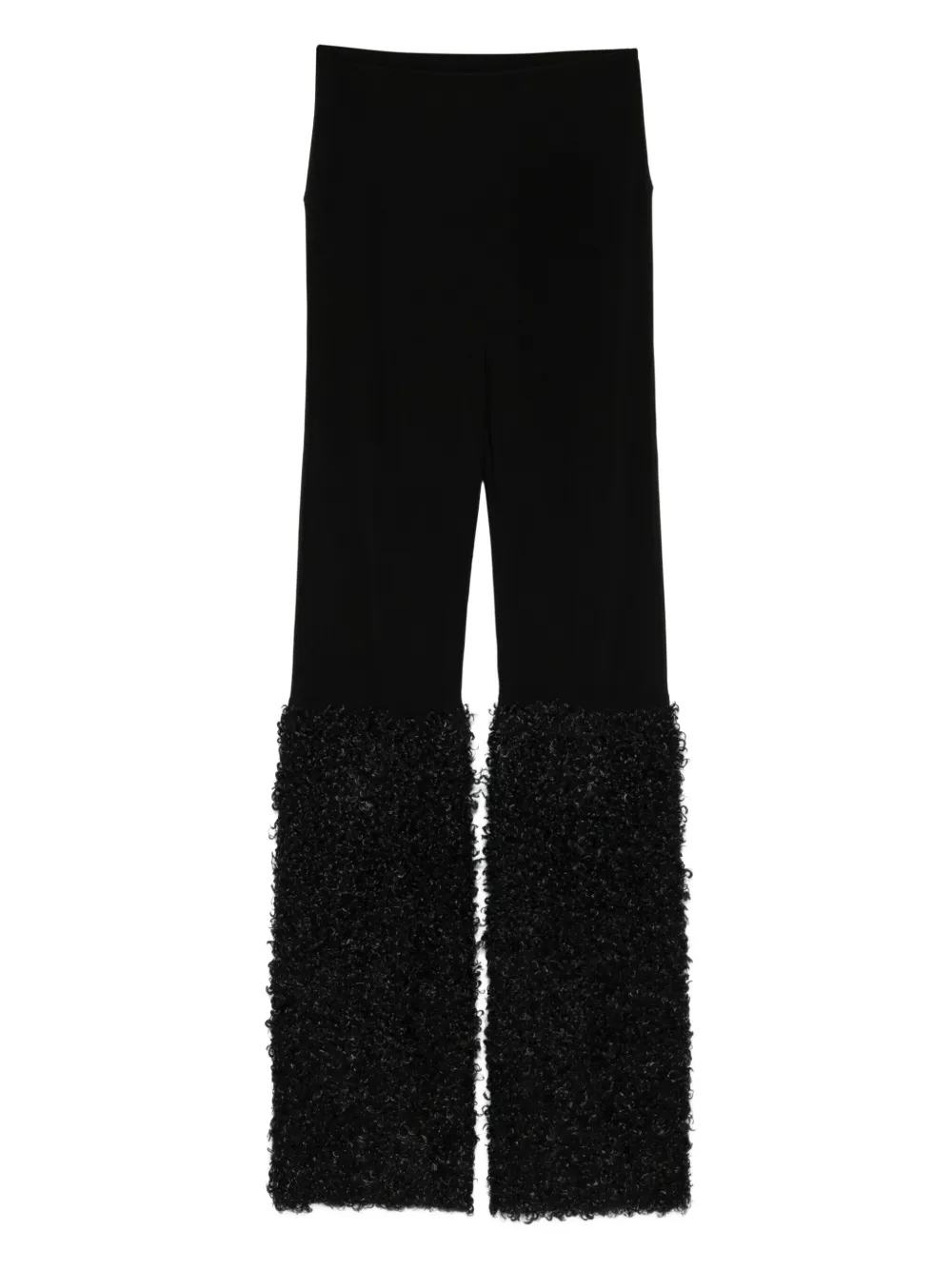 Norma Kamali faux-fur panelled leggings - Nero