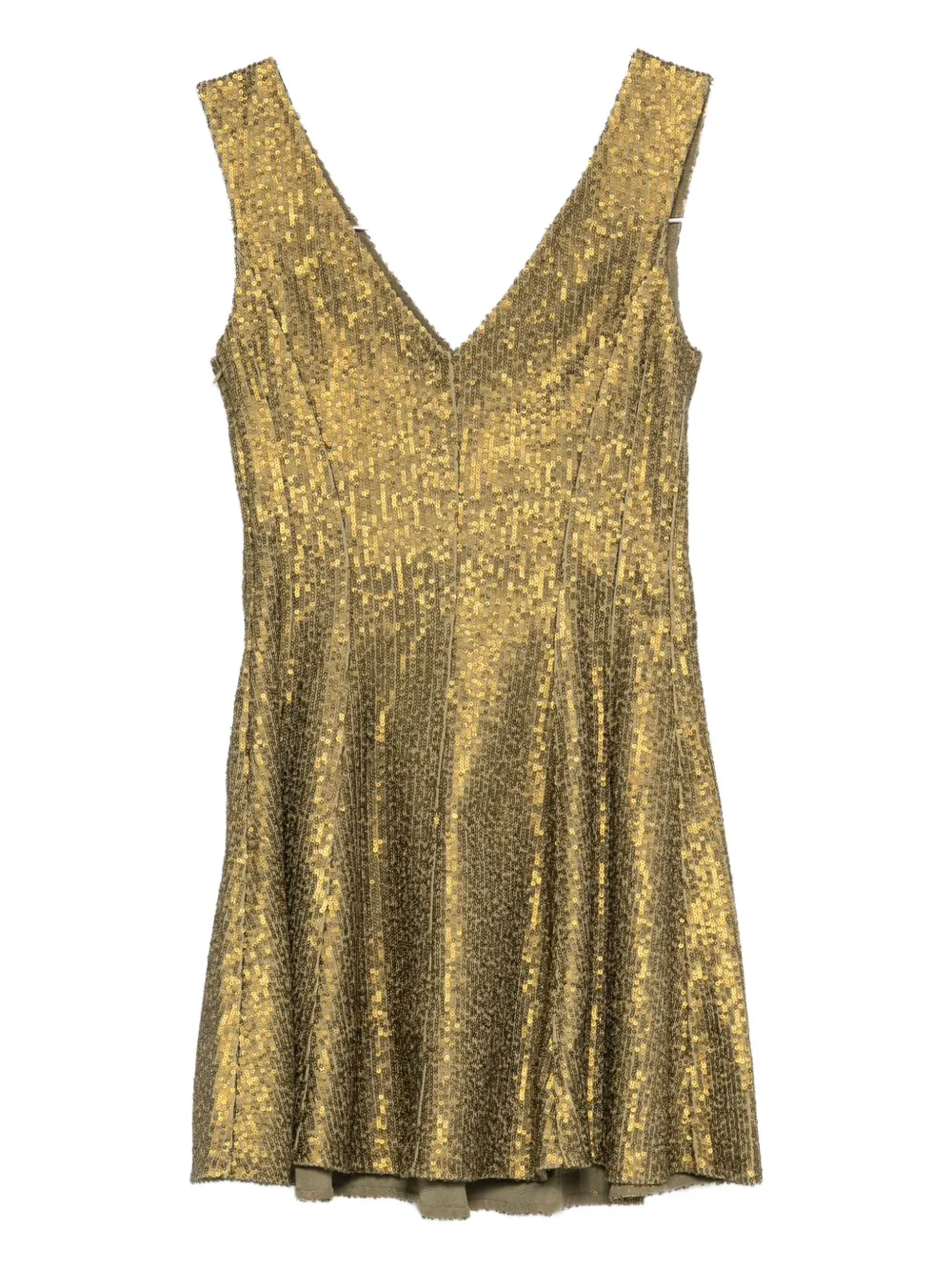 Norma Kamali Grace Sequined Stretch-jersey Mini Dress In Gold