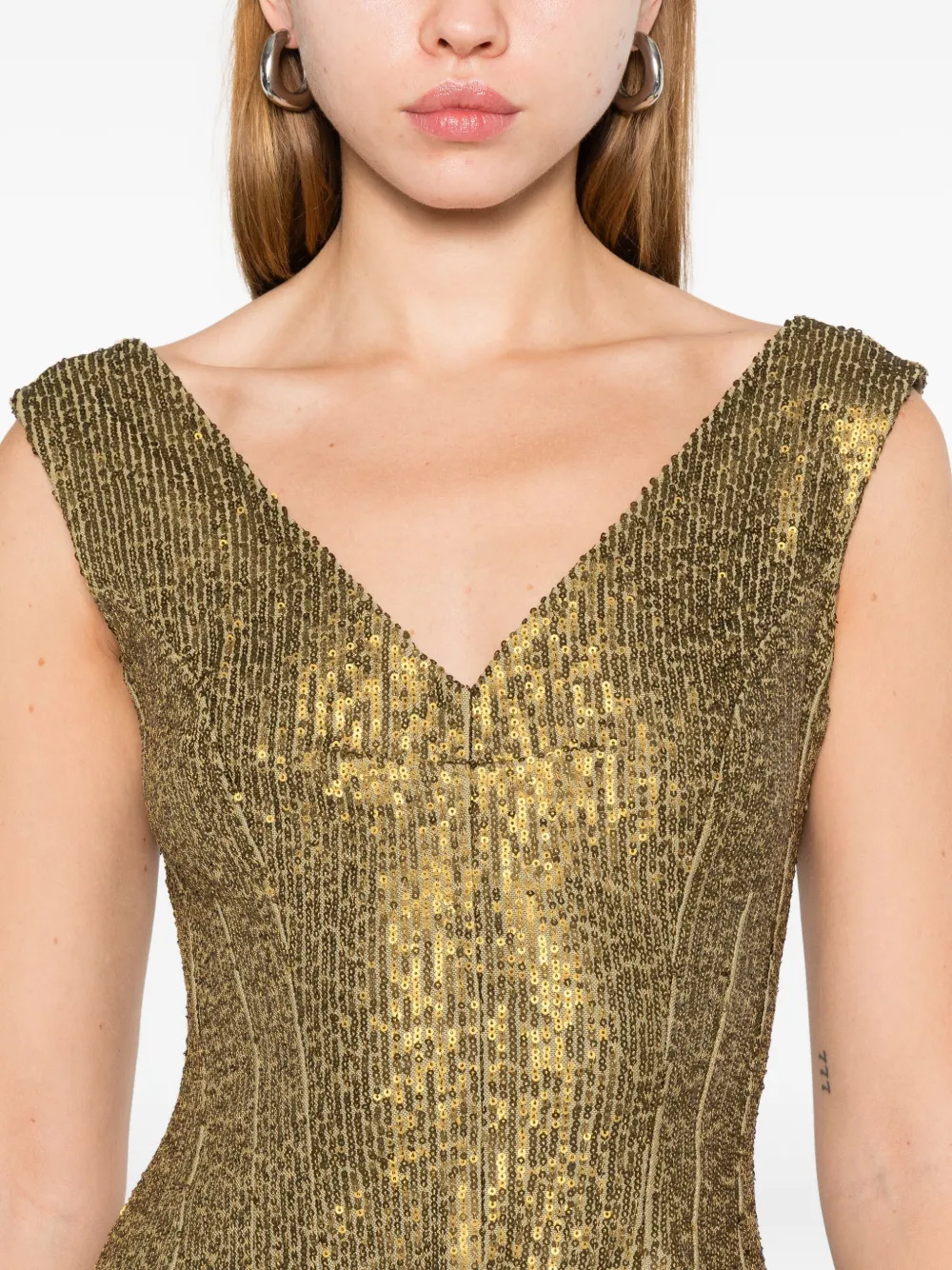 Norma Kamali Grace mini-jurk met pailletten Goud