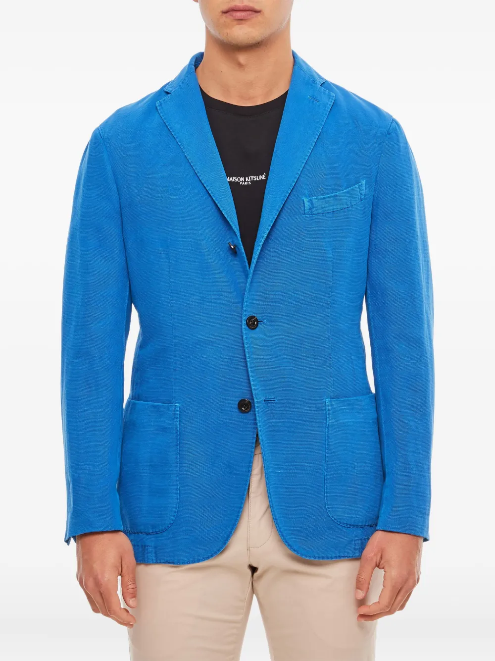 Boglioli notched-lapel single-breasted blazer Blauw