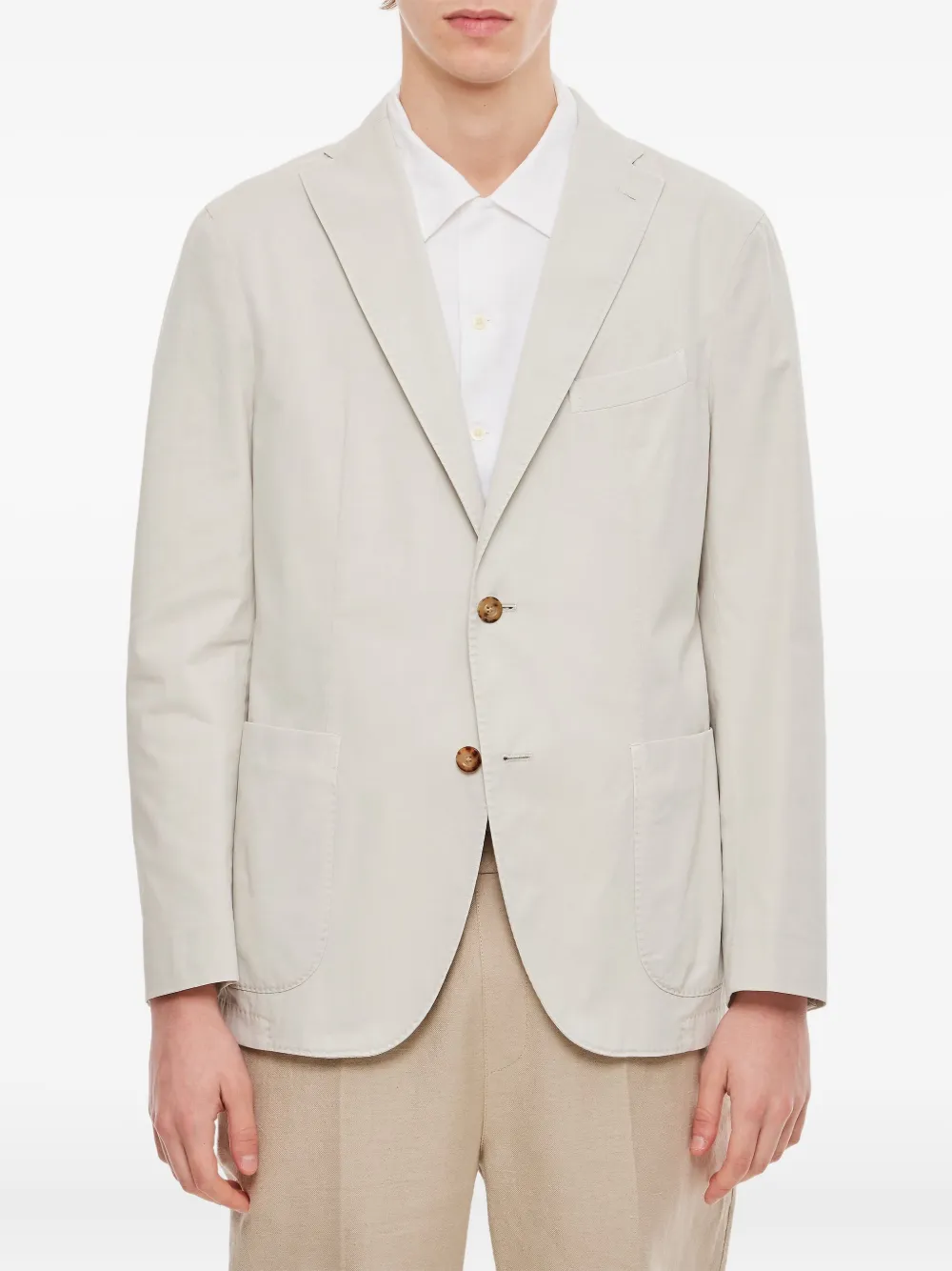 Boglioli buttoned-up single-breasted blazer Beige