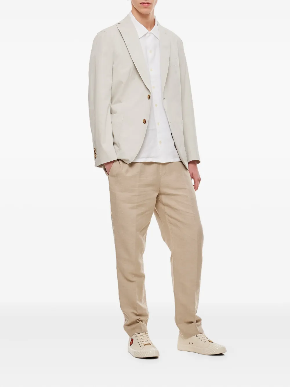 Boglioli buttoned-up single-breasted blazer Beige