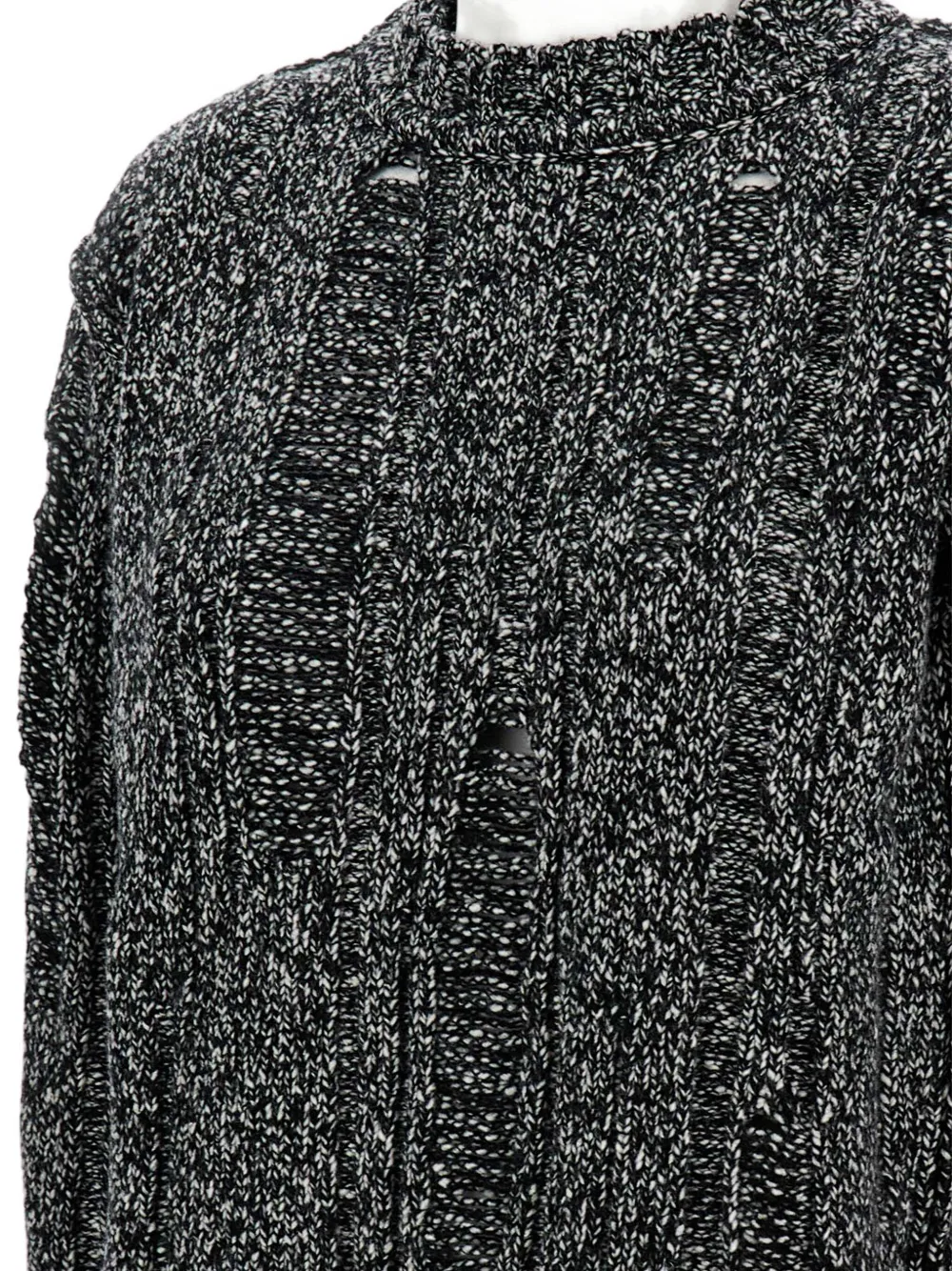 Durazzi Milano Cable-knit Distressed Sweater In Gray